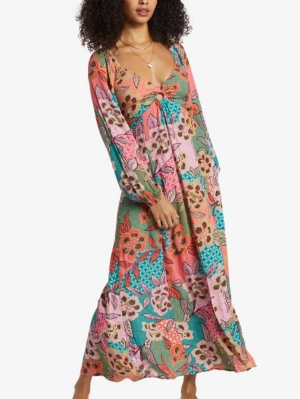NWT Billabong Last Call Maxi Dress In Emerald Bay LARGE